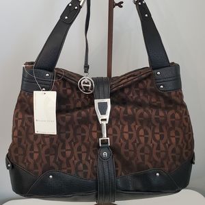 NWT Etienne Aigner Stella Sport Collection Black/Espresso Hobo